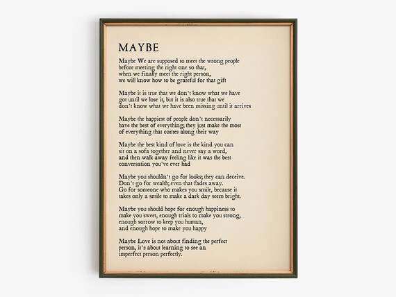 Maybe We Are Supposed To Meet, Vintage Poetry