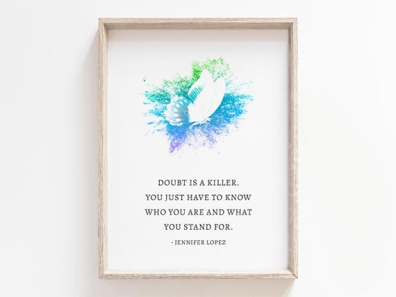 Doubt Is A Killer Quote Self Love Motivational Wall Art Self Worth Encourage Women Butterfly Decor Empowering Gift For Daughter