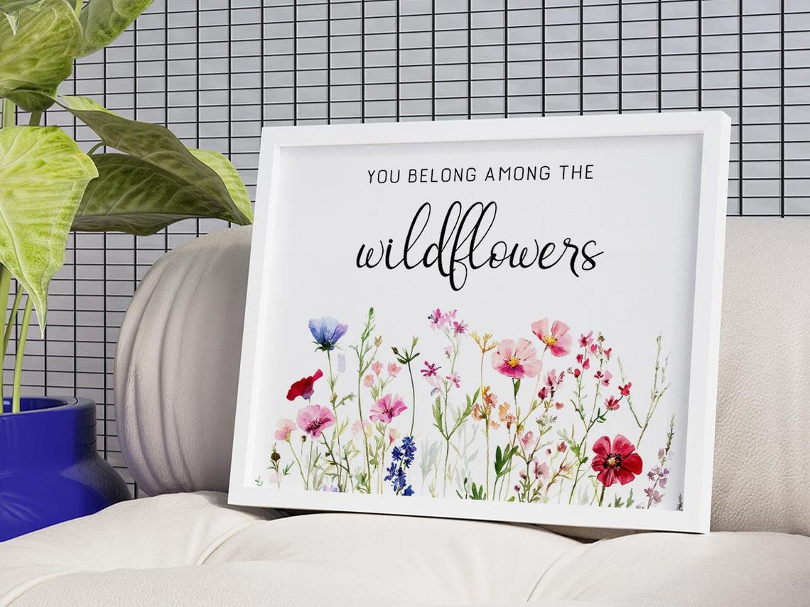 You Belong Among the Wildflowers Nursery Watercolor Art Print - Image 3