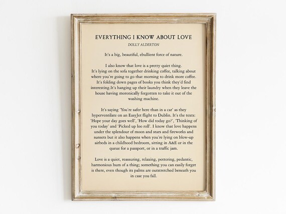 Everything I Know About Love Dolly Alderton Book Page Poster