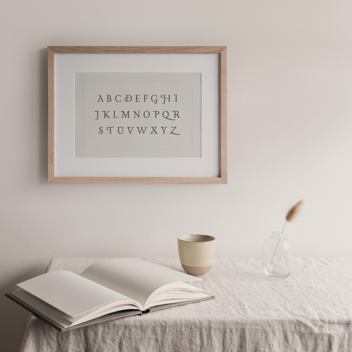 Beige Alphabet Wall Art, Vintage Nursery Art Print - Image 2