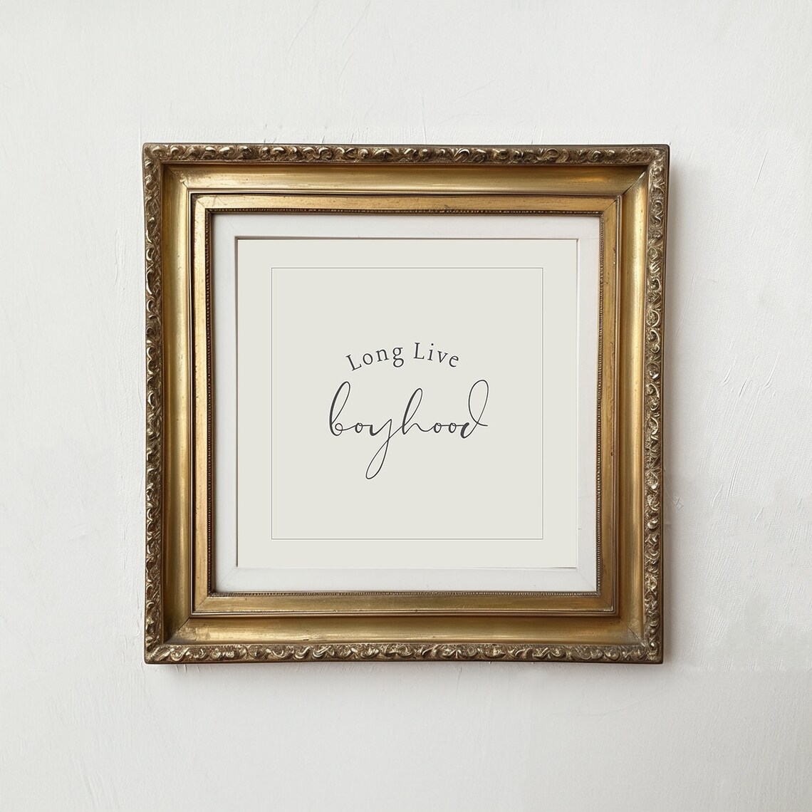 Long Live Boyhood Art Print, Beige Nursery Decor - Image 3