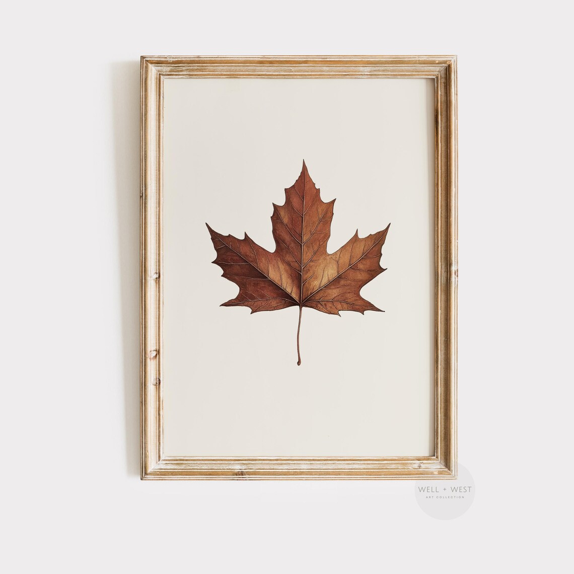 Autumn Leaf Vintage Style Maple Leaf Art Print