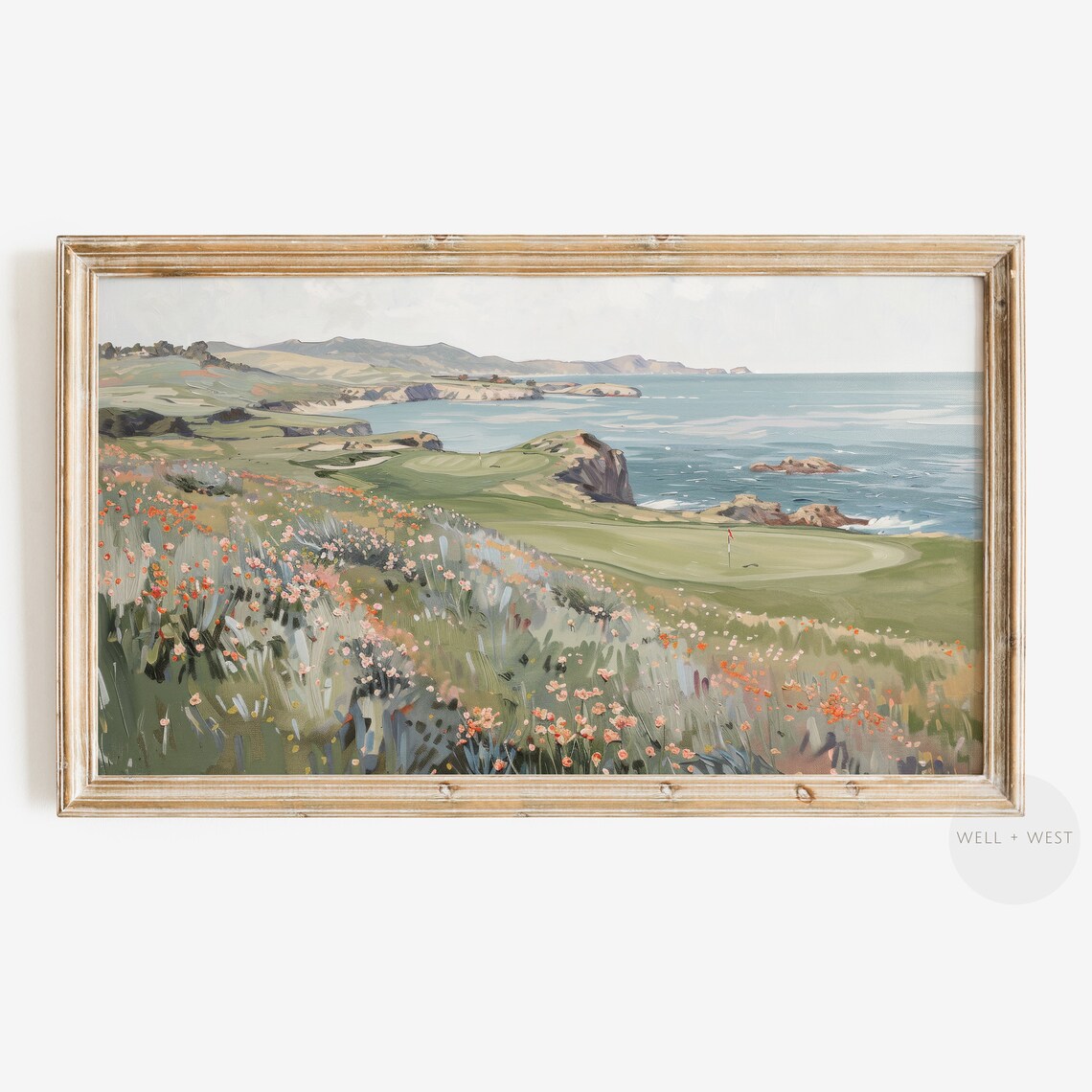 Golf Coastal Wildflower Landscape Art Print