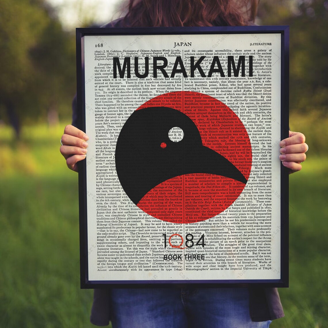 Haruki Murakami 1Q84 Book Three Red Circle Literary Dictionary Art Poster - Image 4