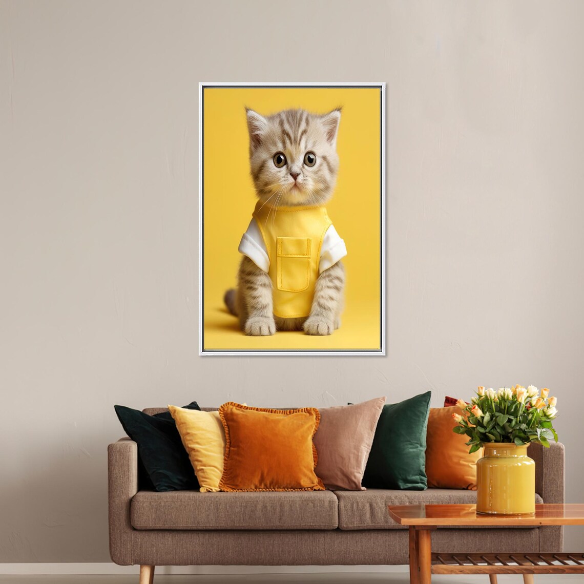 Cute Cat Modern Glass Art, Baby Room Decor - Image 4