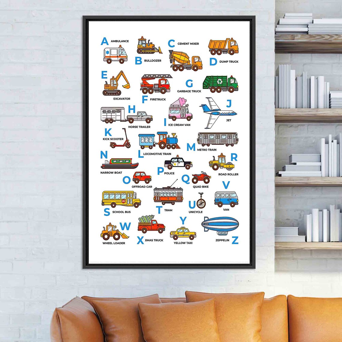 Vehicle ABC Alphabet Art, Kids Room Decor - Image 3