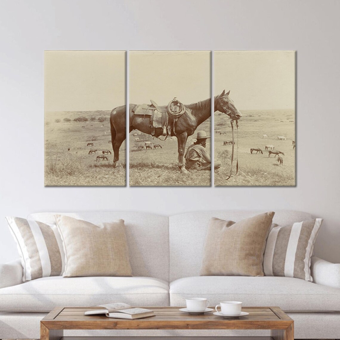 Horse Painted Glass Texas Cowboy Art Decor - Image 4