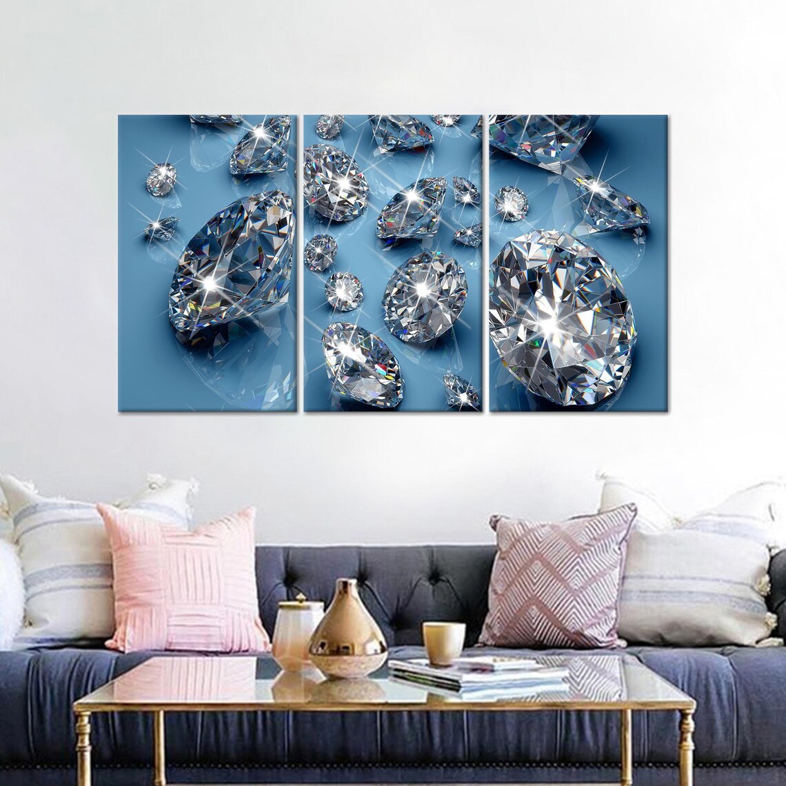 Modern Tempered Glass Diamond, Bedroom Decor - Image 4