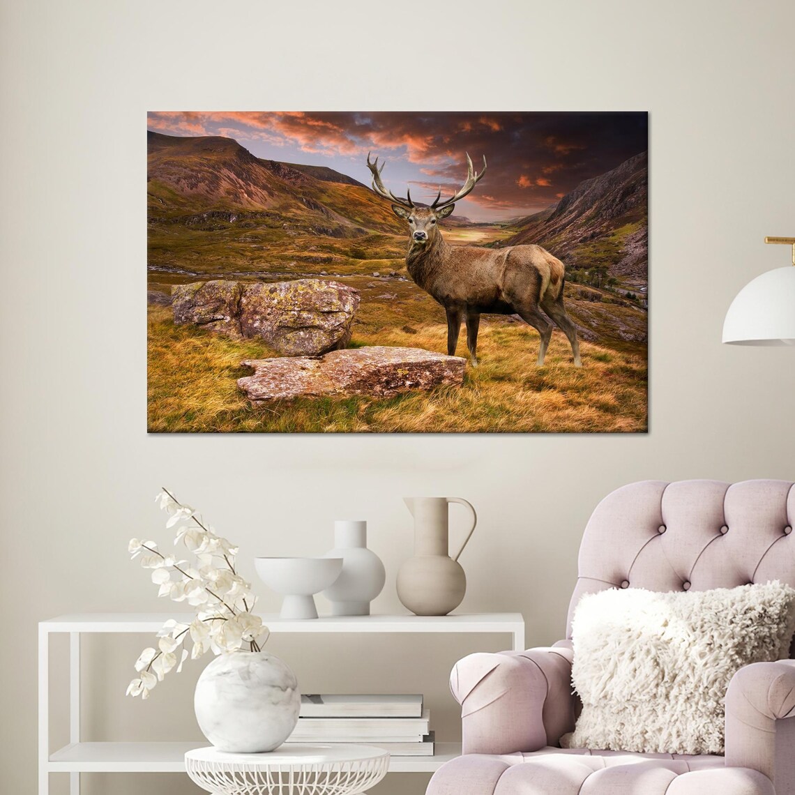 Deer Halloween Decor, Mountain Animal Poster