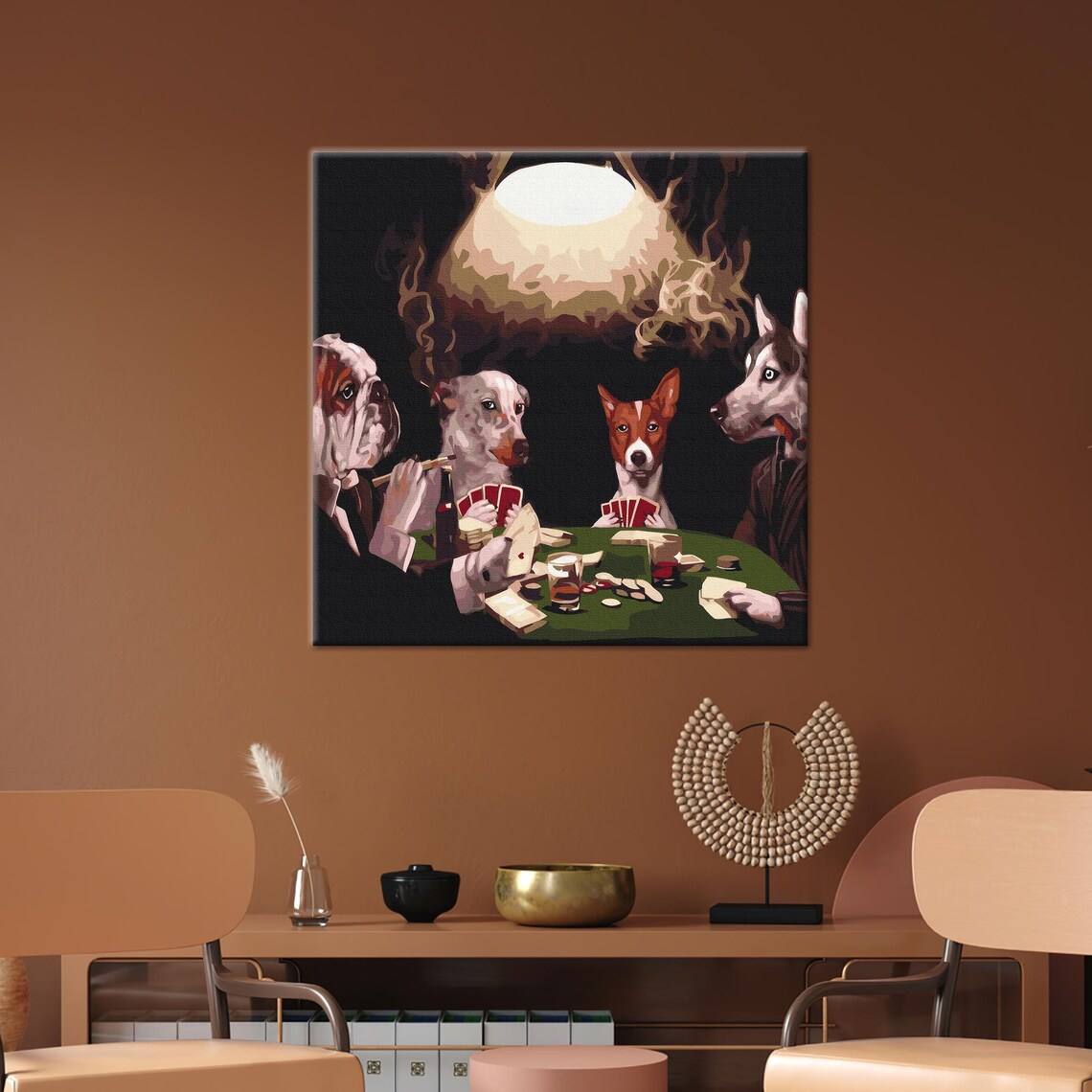 Dogs Playing Poker, Personalized Gift For Dad