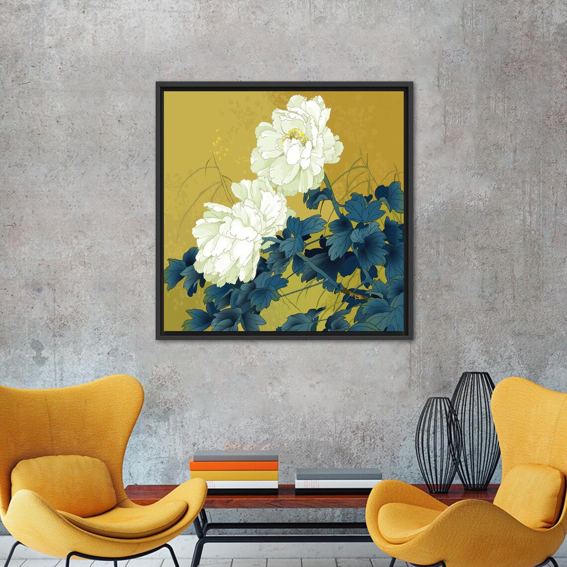 Abstract Floral Art, Modern Japanese Flowers - Image 3