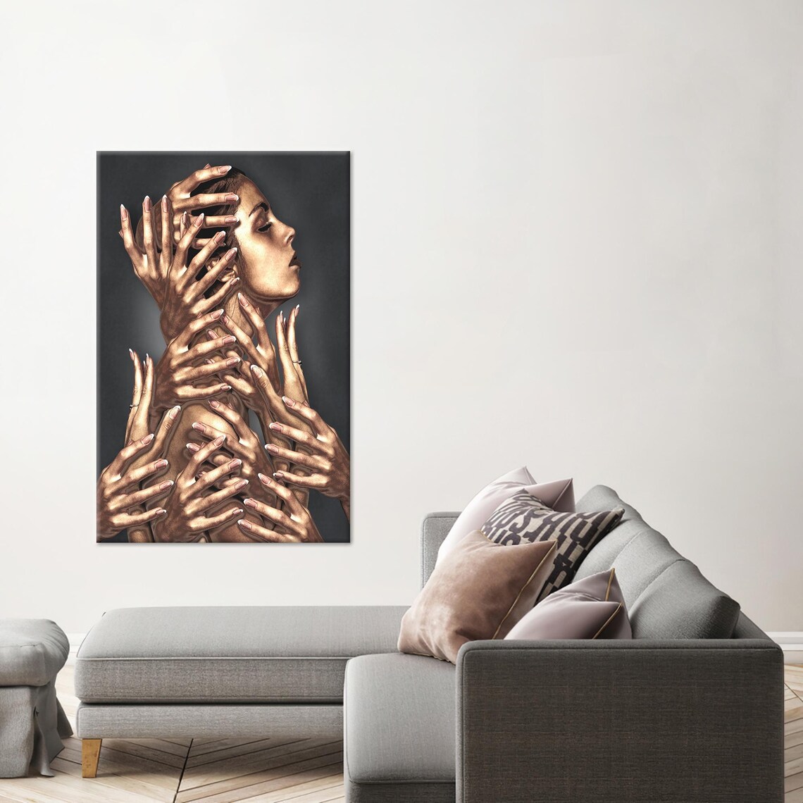 Abstract Woman Decor, Modern Painted Glass
