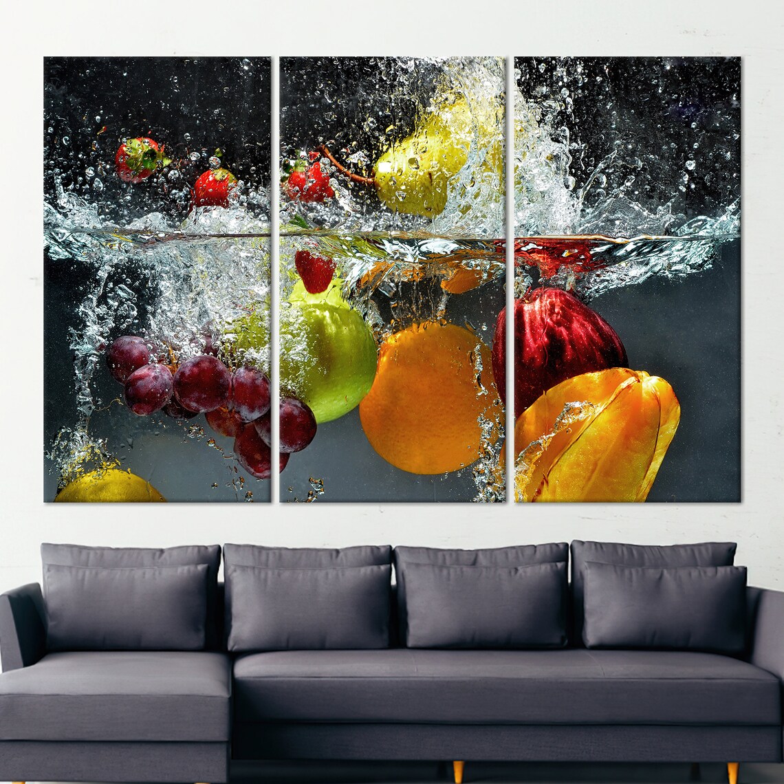 Fruit Splash In Water Poster, Kitchen Art Print - Image 3