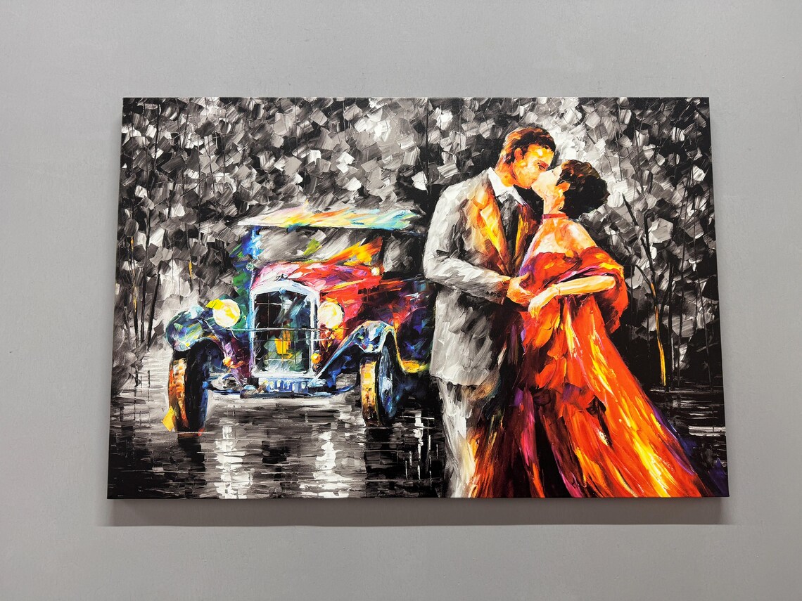 Kissing Couple Painting, Valentine's Day Gift - Image 4