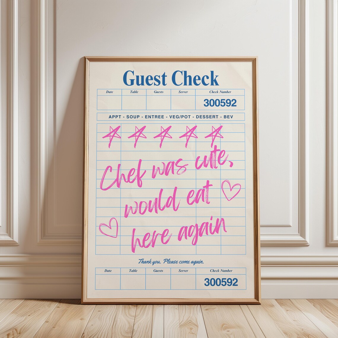 Guest Check Print, Retro Kitchen Typography Art Print - Image 2