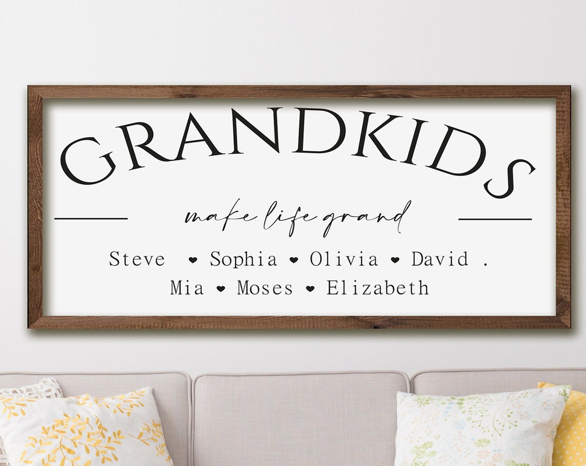 Mothers Day Gift For Grandma Grandkids Make Life Grand Grandchildren Sign Gift For Grandma Gift For Grandma Gather Sign Wooden Signs