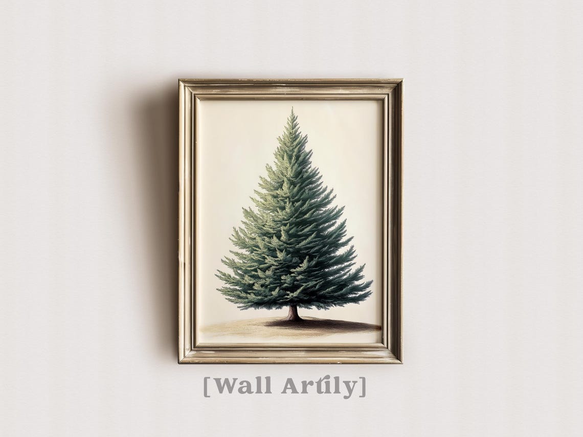 Evergreen Pine Tree Vintage Botanical Sketch Minimalist Art Poster - Image 7