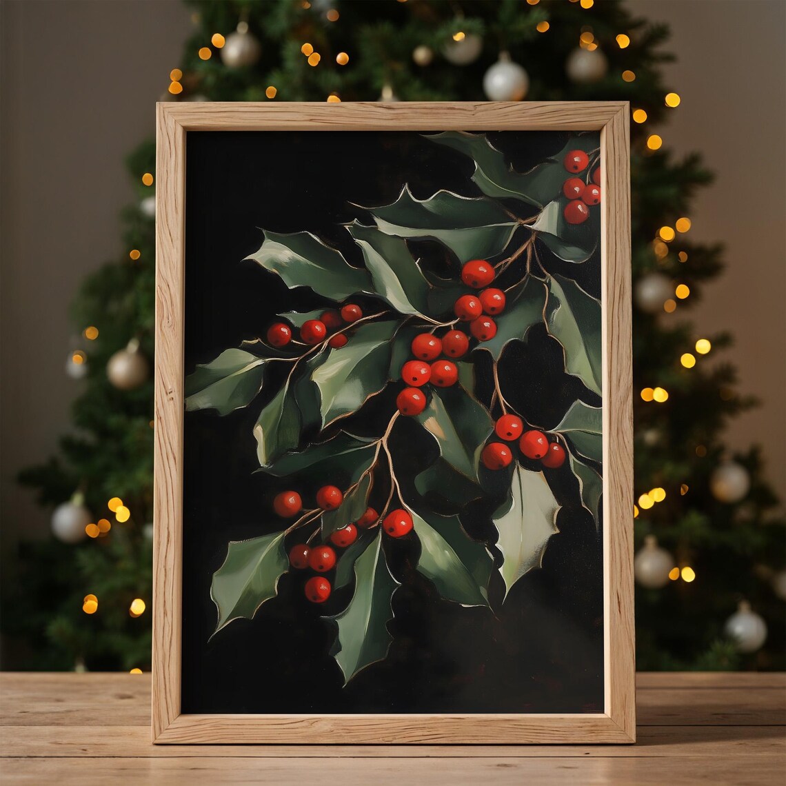 Christmas Berry Holly Dark Academia Wall Art - Image 7