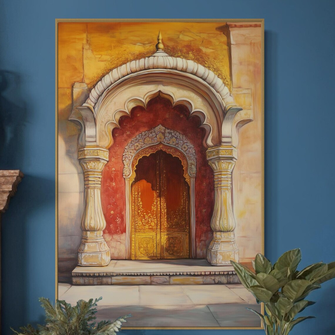 Majestic Indian Palace Door Art Print, Boho Decor