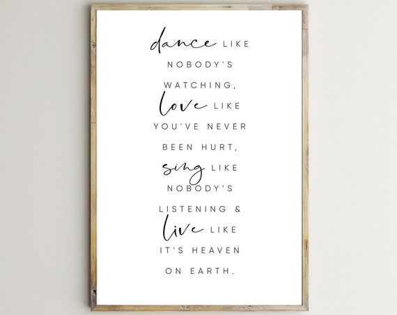 Dance Like Nobody's Watching Quote Art Print