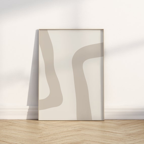 Beige Modern Abstract Print Organic Minimalist Wall Art Modern Art Print Neutral Print Boho Art Print Wall Art