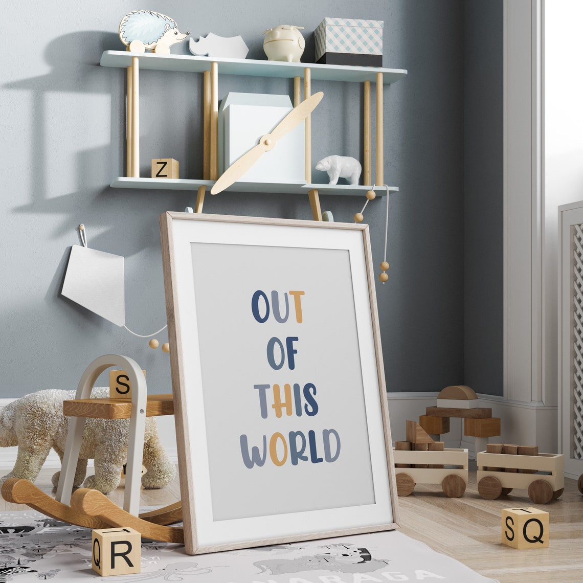Out Of This World Kids Quote Space Themed Nursery Decor Poster - Image 3