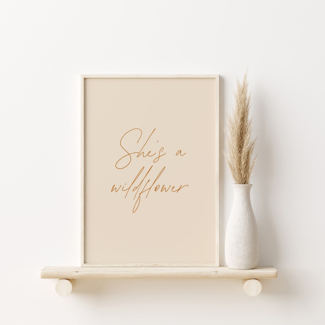 Shes A Wildflower Copper Script Boho Girls Nursery Wall Poster - Image 4