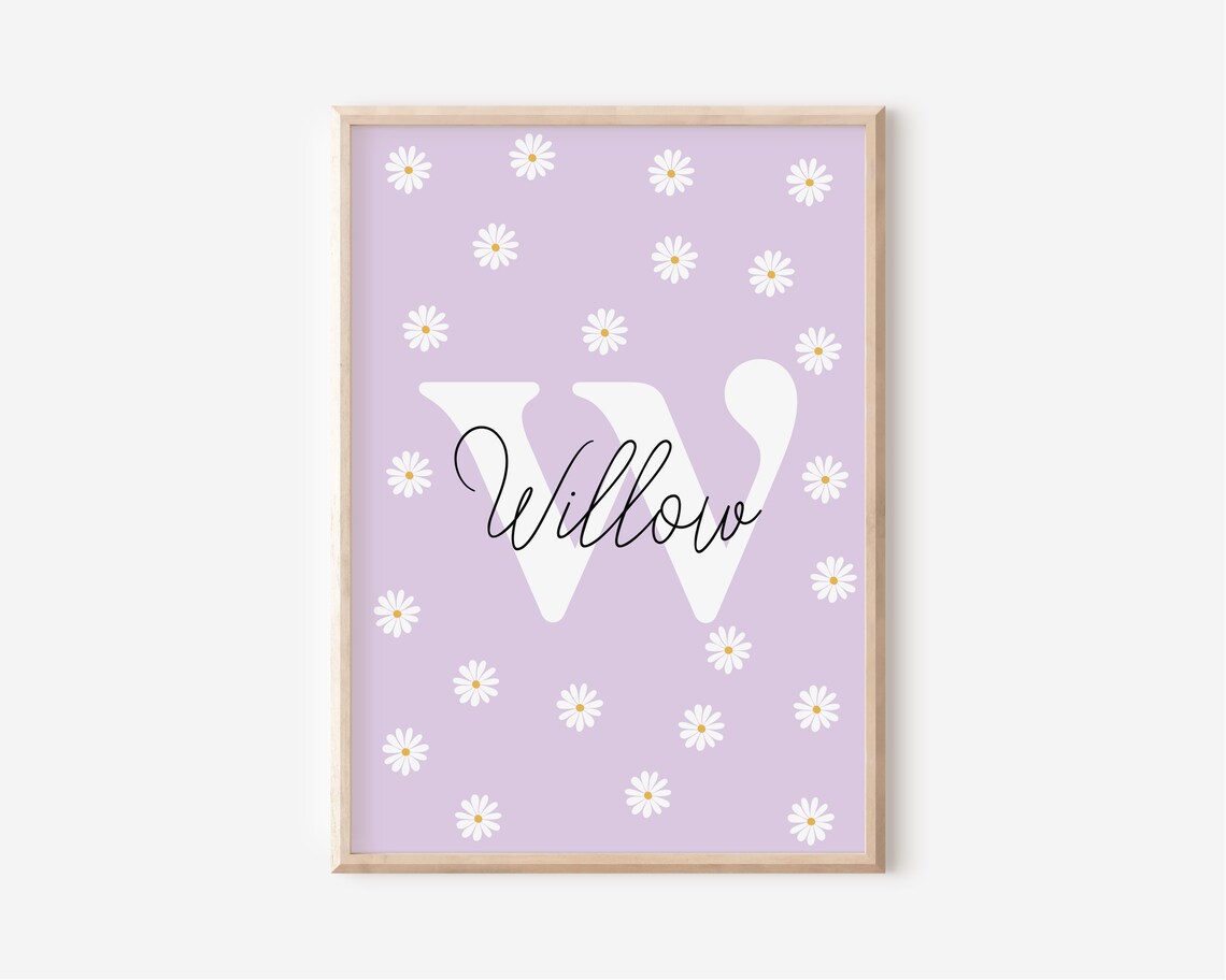 Daisy Print, Personalized Nursery Wall Art - Image 3