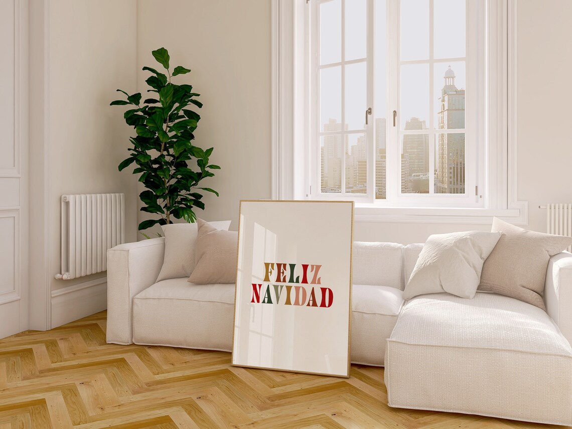 Feliz Navidad Boho Christmas Art Print - Image 2