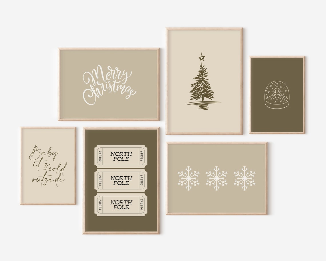 Baby Its Cold Outside Script Winter Quote Neutral Holiday Decor Poster - Image 5