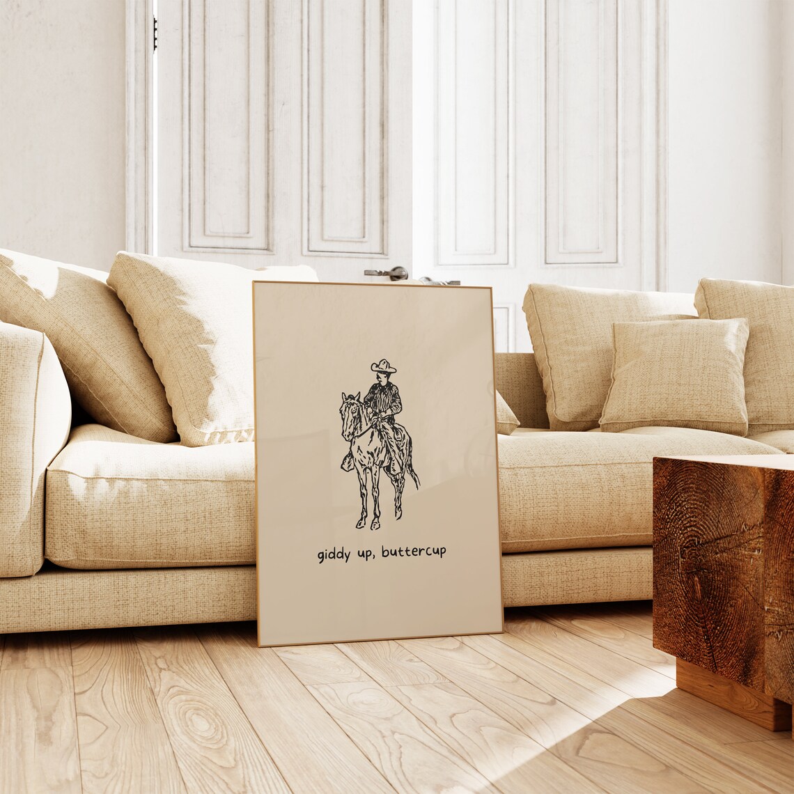 Giddy Up Buttercup Cowboy Horse Sketch Western Country Quote Print - Image 4