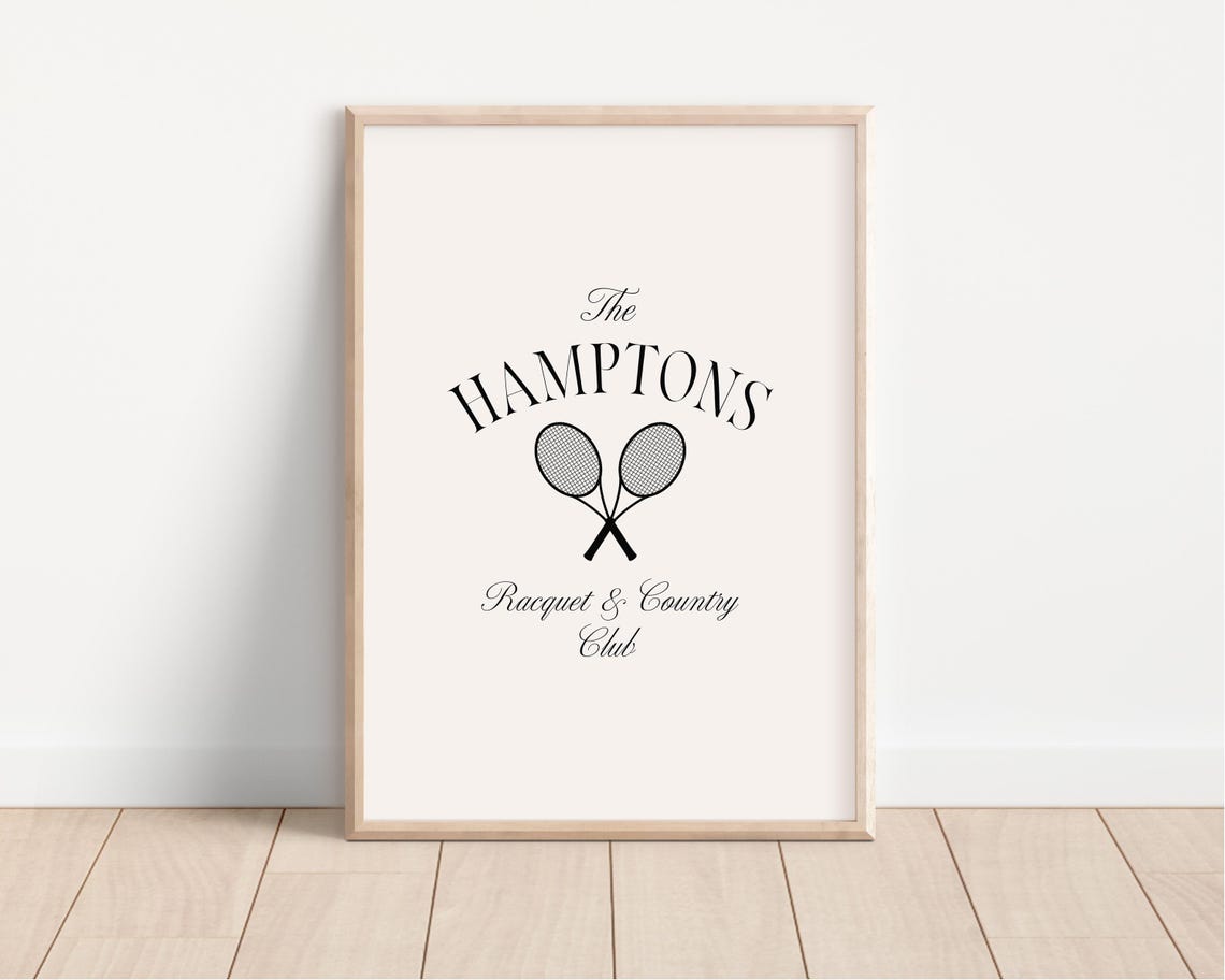 Tennis Club Print Racquet Club Poster Hamptons Prints Country Club Aesthetic Coastal Wall Art Vintage Sports Print Wall Art - Image 2