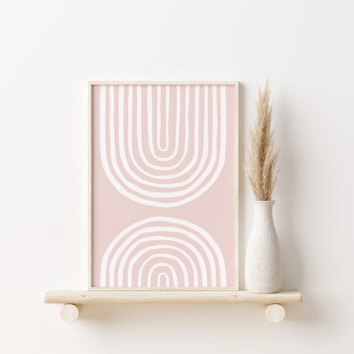 Pink Boho Rainbow Arch Nursery Decor Wall Art For Baby Girls - Image 2