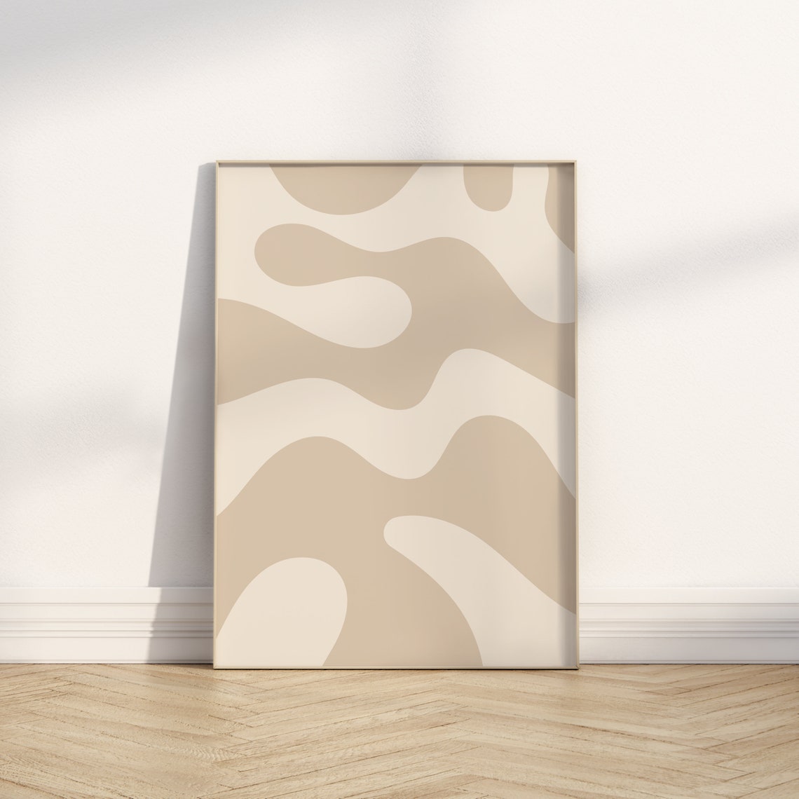 Beige Organic Blob Shapes Matisse Style Modern Neutral Art Print - Image 3