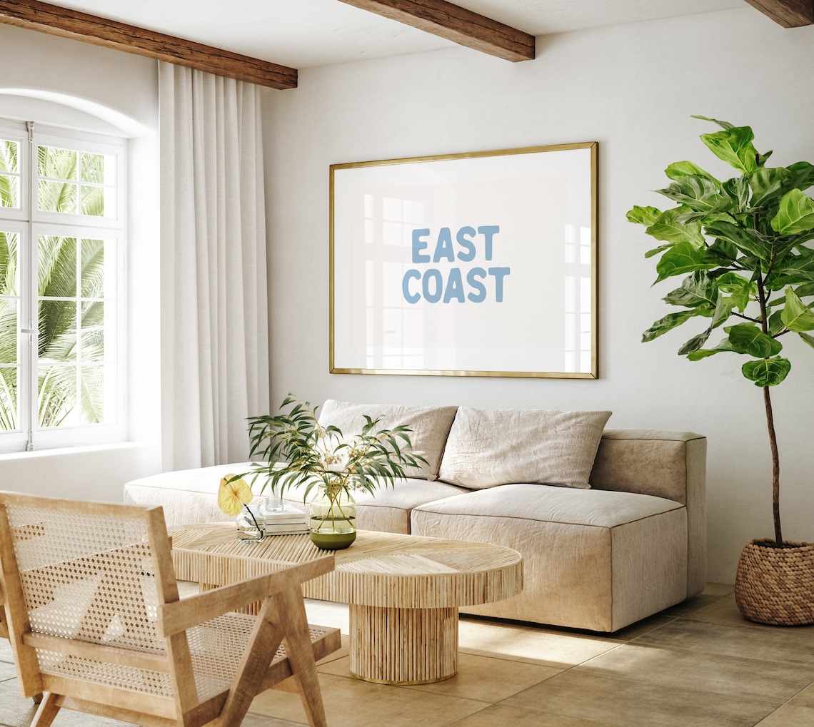 East Coast Coastal Wall Art, Minimalist Beach Print