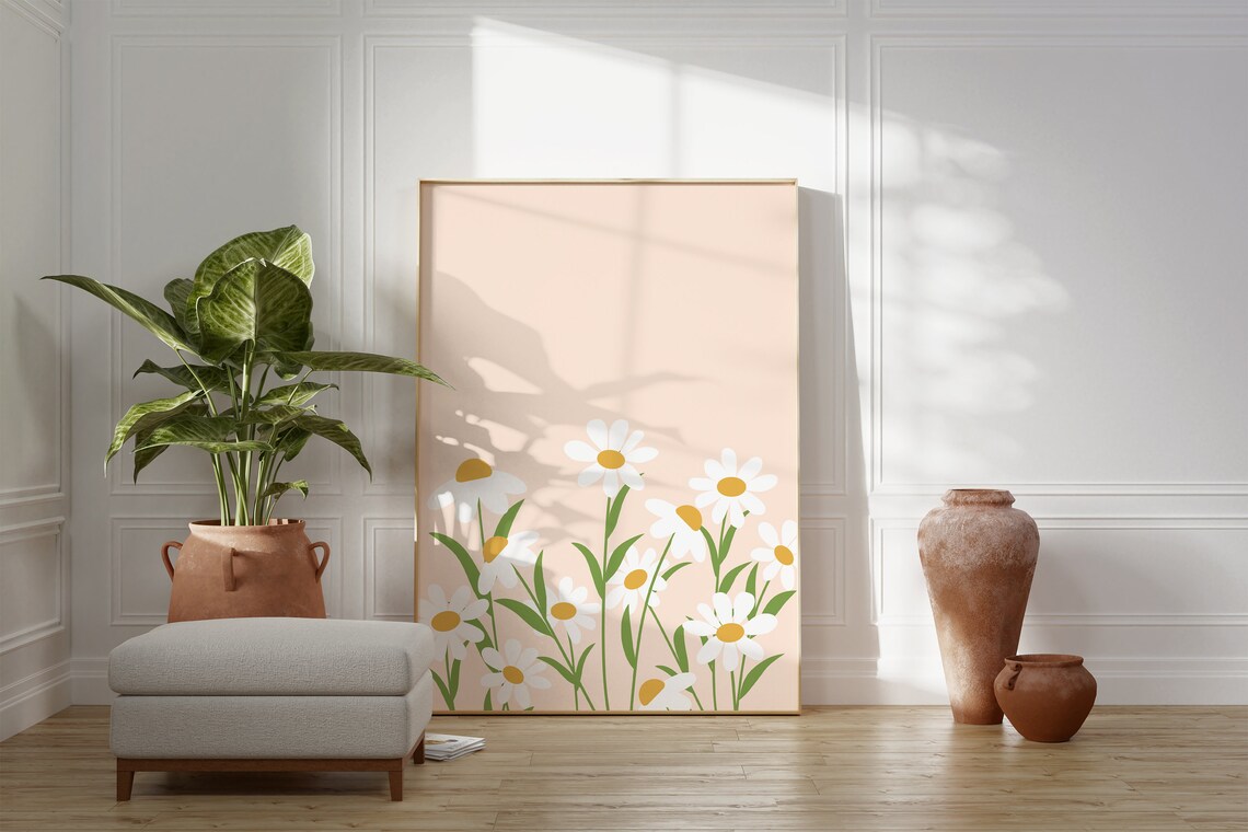 Daisy Nursery Wall Art, Boho Floral Poster - Image 4
