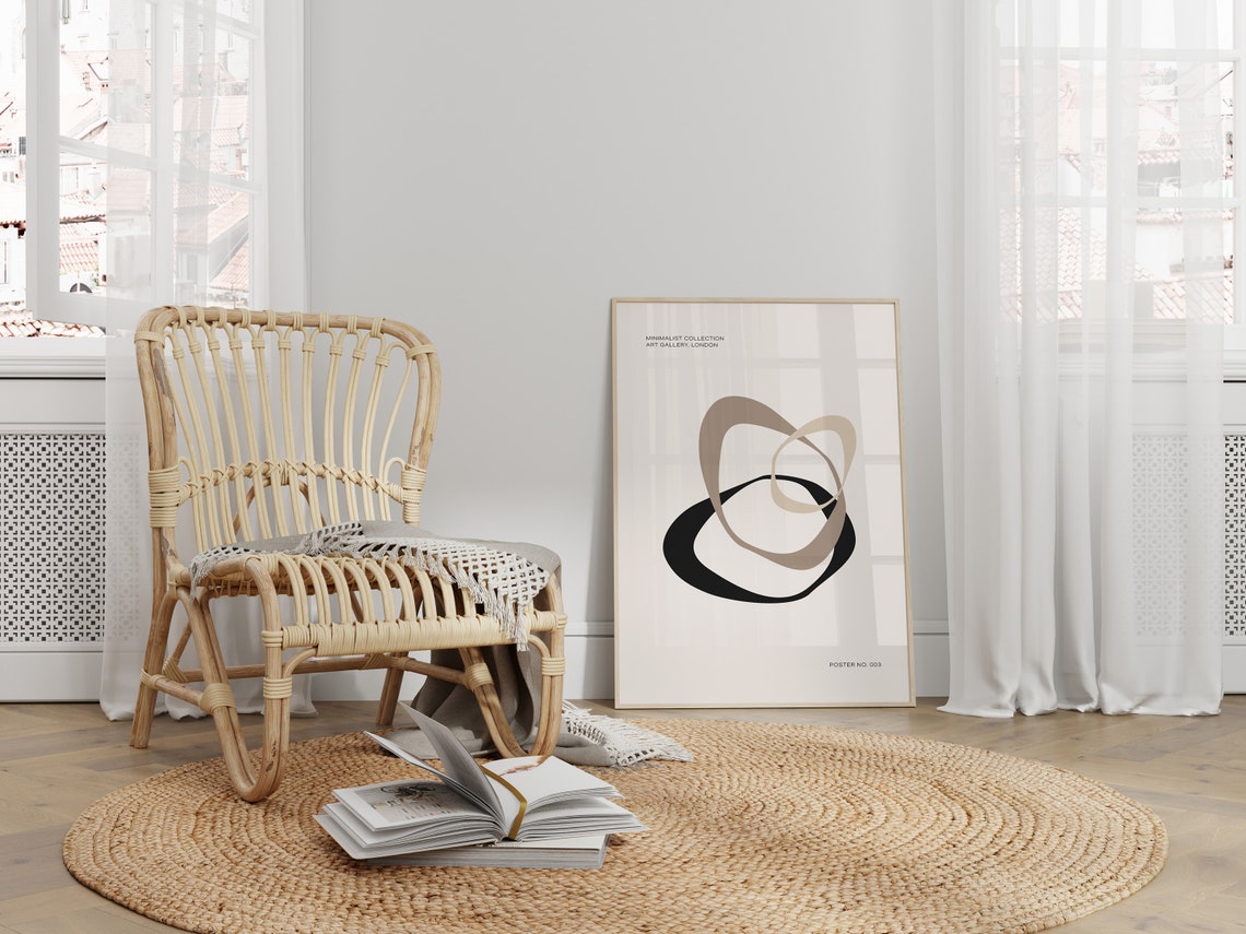 Interlocking Oval Rings Minimalist Gallery London Art Poster - Image 3