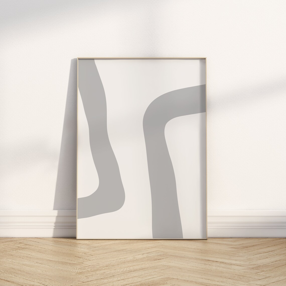 Grey Modern Abstract Print, Organic Minimalist Art - Image 2