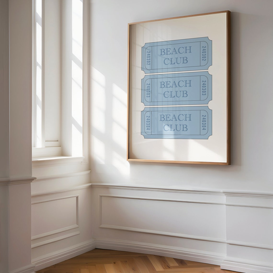 Beach Club Vintage Ticket Stub Light Blue Coastal Retro Decor Poster - Image 2