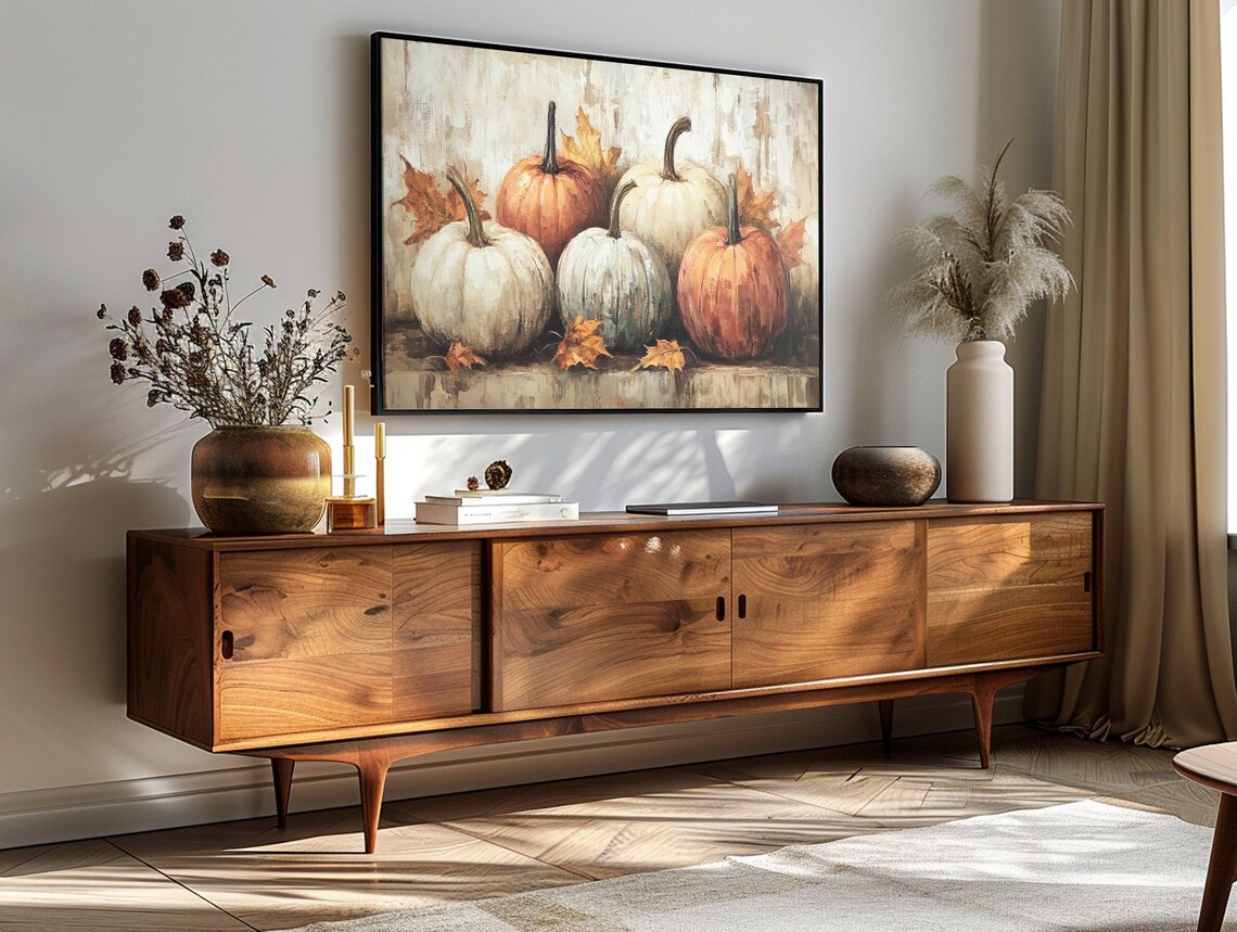 Fall Harvest Thanksgiving Pumpkins Rustic Autumn Leaves Farmhouse Poster - Image 3