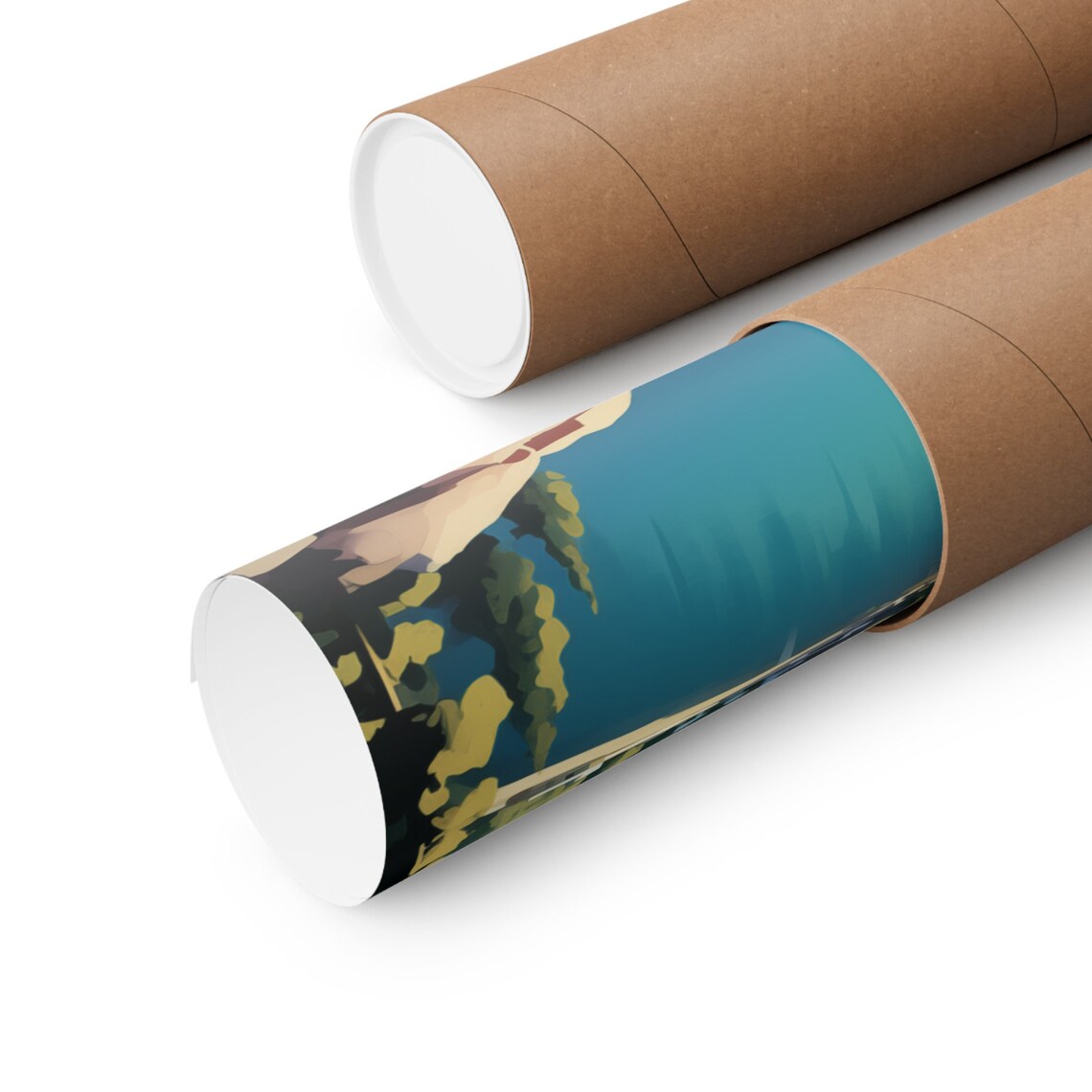 Lake Tahoe Sierra Nevada Mountain Lake Retro Landscape Poster - Image 3