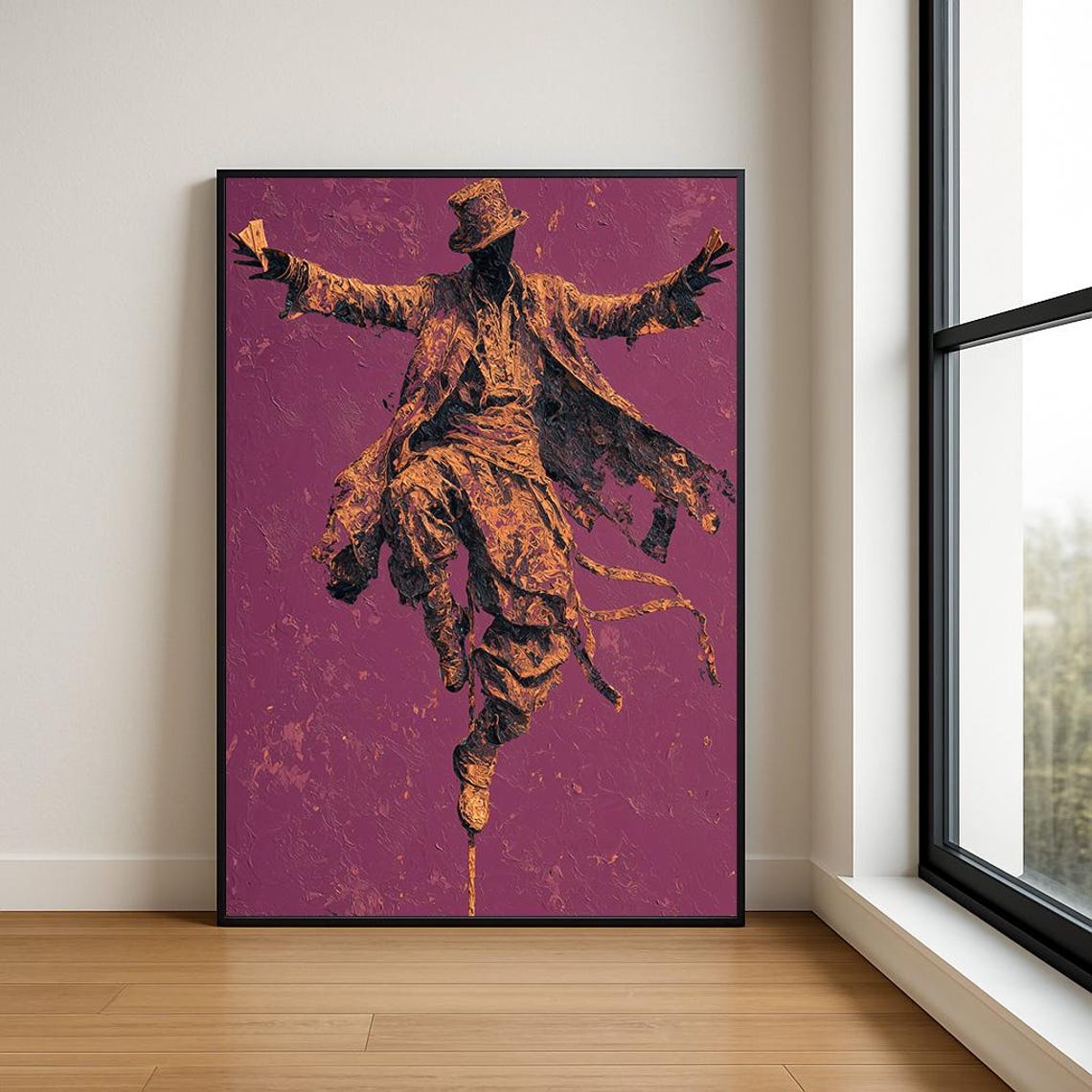 Bronze Magician Card Trick Floating Player Mystic Textured Poster