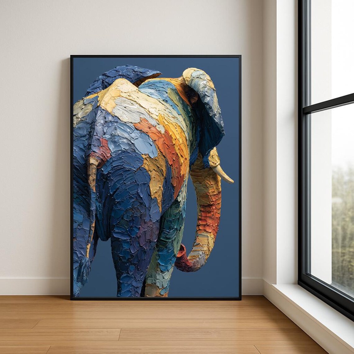 Colorful Elephant Wall Art Print High Resolution
