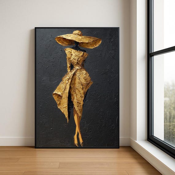 Elegant Lady In Dress Oil Painting Fashion Statement Art Print