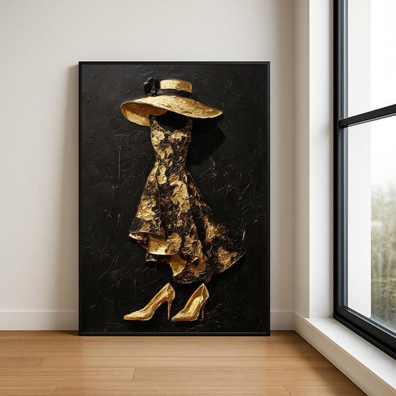 Elegant Lady In Dress Oil Painting Fashion Statement Art Print