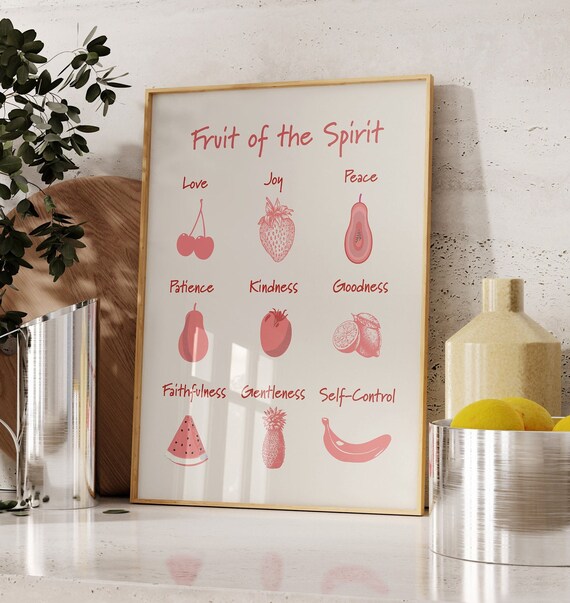 Fruit Of The Spirit Art Prints Christian Wall Art Scripture Posters Bible Art Prints God Art Fruit Wall Art