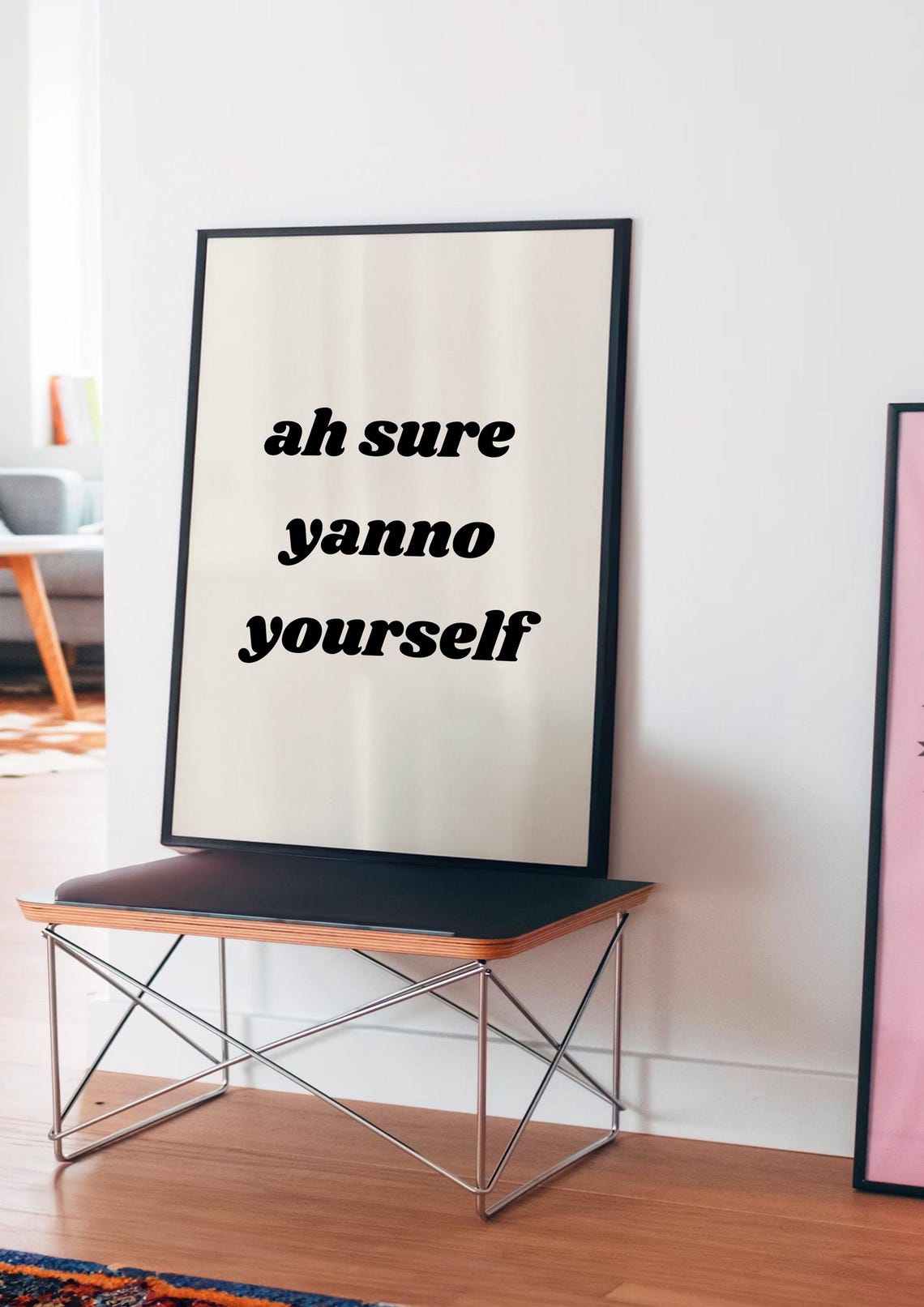 Pink Irish Quote Ah Sure Yanno Yourself Typography Art Print - Image 2