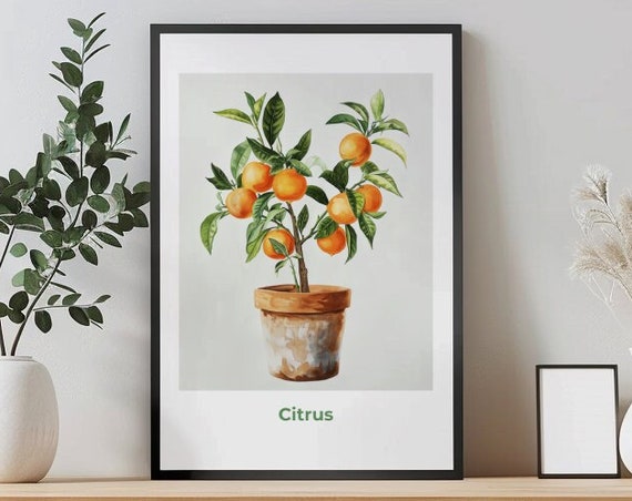 Citrus 12 Art Print Watercolor Poster Wall Art Poster Instant