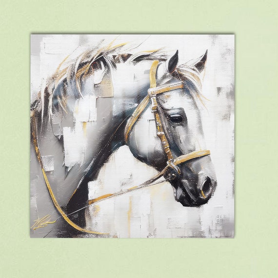 Horse Painting Print Glass Printing Abstract Wall Decor Modern Hanging Animal Art Gift For The Home